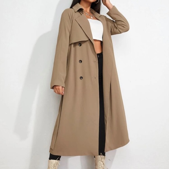 SHEIN Jackets & Blazers - Beige trench coat. 100% polyester. Never worn.